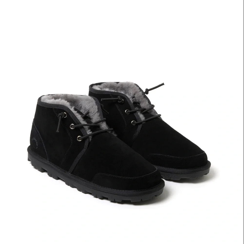 Fireside by Dearfoams Men’s Suede Black Chukka Boots Size 10 NWT